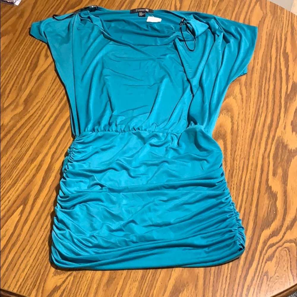 Blue shirt dress